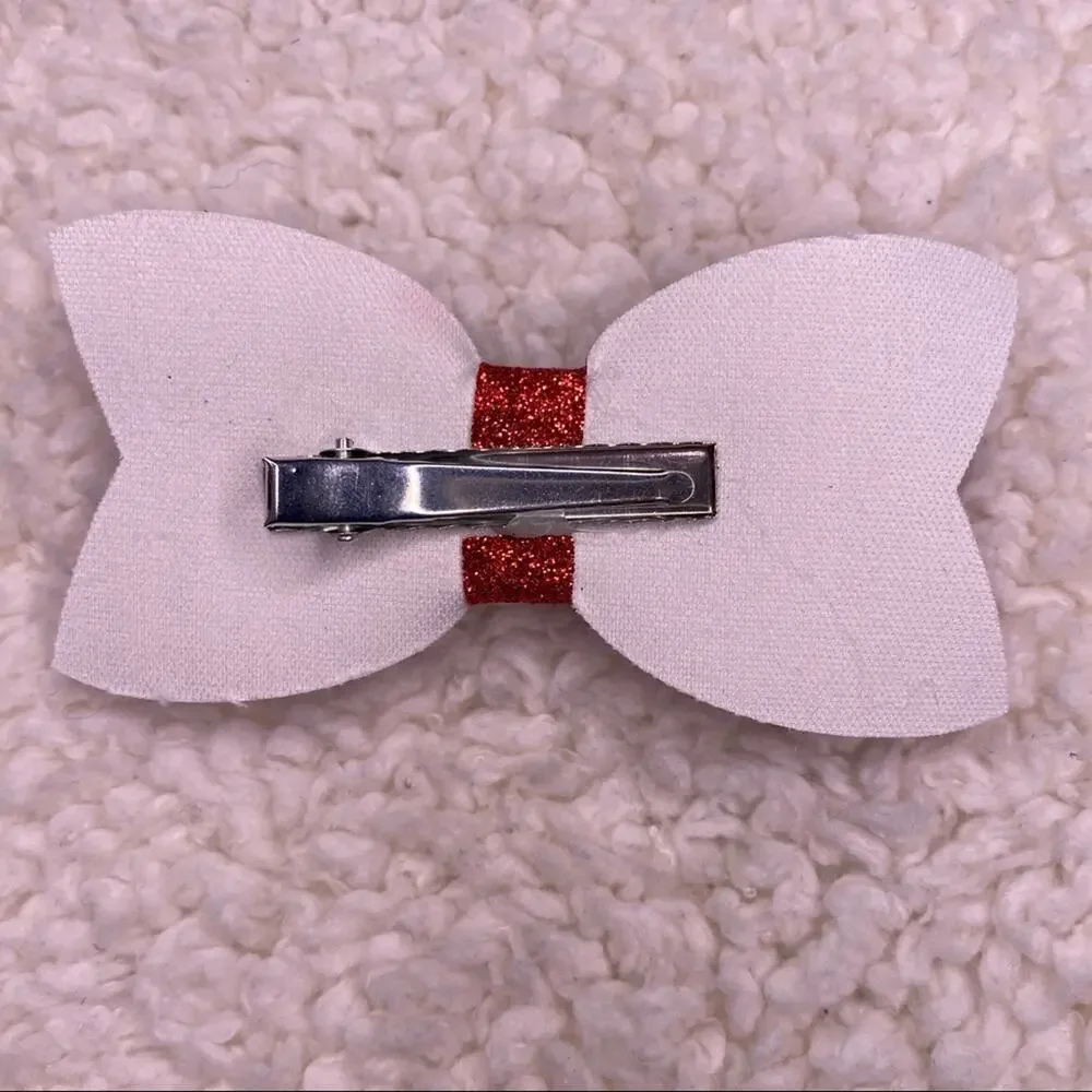 4th of July Faux Leather Glitter Small Bow